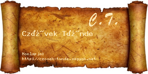 Czövek Tünde névjegykártya